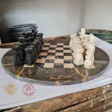 handmade marble rounded chess set