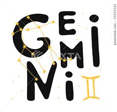 gemini vector zodiac sign lettering