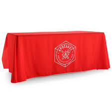 Printing your logo on tablecloths, throws, fitted and stretch covers, table runners, banners, and portable displays is an effective way to promote your brand. Custom Tablecloths Trade Show Tablecloths Printed Table Throws