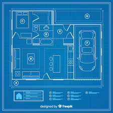 Free Vector Modern House Sketch Blueprint