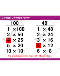 math review greatest common factor