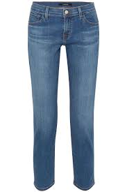 Cropped Distressed Mid Rise Straight Leg Jeans