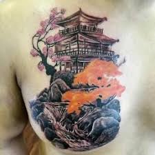 The tattoos come in different styles, shapes and colors which makes each of the tattoos distinct and unique. Temple Tattoos Asian Temple Color Tattoo Temple Tattoo Black Temporary Tattoo Tattoos
