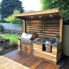 Beautiful Outdoor Wood Pallet Kitchen