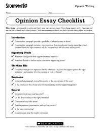 opinion essay checklist fill and sign
