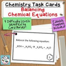 Chemistry Task Cards Balancing Chemical