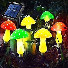 6pcs Solar Mushroom Fairy String Lights
