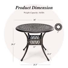 36 Inch Patio Round Dining Bistro Table