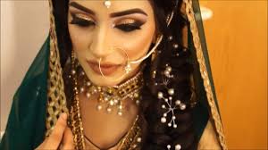 mehndi bridal makeup hair arabic asian indian stani gold smokey eye makeover lipstick