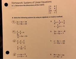 Solved Homework Systems Of Linear