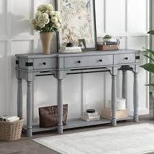 60 Solid Wood Console Table With 3