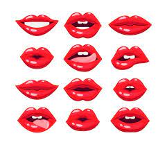 lips of women with red lipstick vector