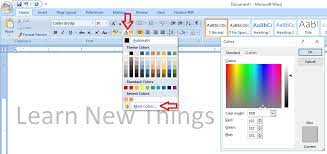 make golden and silver colors in ms word