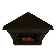 Real Flame Cau Corner Electric Indoor Fireplace Dark Walnut