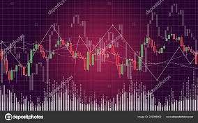 Stock Market Candlestick Chart Vector Illustration Dark