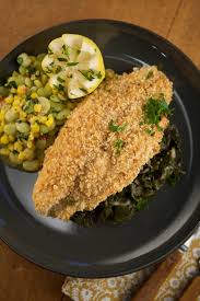 oven fried catfish with succotash