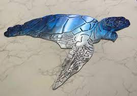 Aquatic Sea Turtle Metal Décor Wall Art