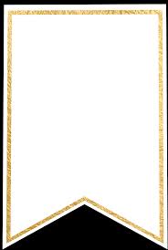 gold pennant banner blank