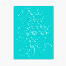 Love was born at christmas. Angels Friendship Elegant Calligraphy Chalkboard Angel Quote Christmas Chalk Lettering Aqua Blue Teal Poster By 26 Characters Redbubble