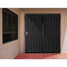 Unique Home Designs Su Casa 72 In X 80 In Black Projection Mount Outswing Steel Patio Security Door With Expanded Metal Screen