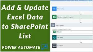 update excel data to sharepoint list