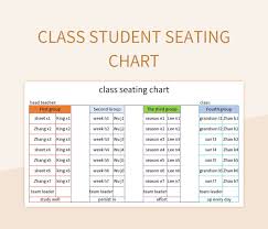 cl student seating chart excel