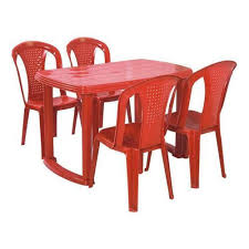 hanumant red plastic table chair set