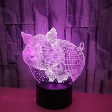 sh pig night light 3d illusion l