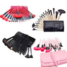 24pcs natural hair makeup brushes set