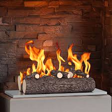 16 inch ceramic wood gas fireplace logs