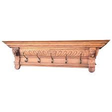 quality carved wood wall coat rack