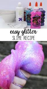 easy glitter slime recipe using elmer