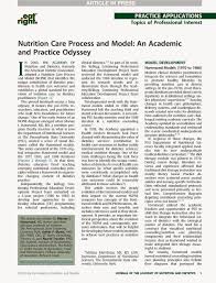 Dialogue On Nutrition Care Process Esther F Myers 2014