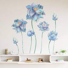 Blue Lotus Flower Wall
