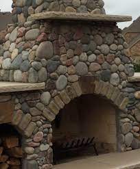 River Rock Fireplace By Green Meadows