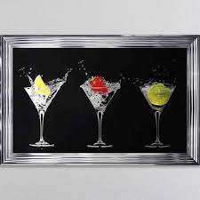 Cocktail Glasses Black Background