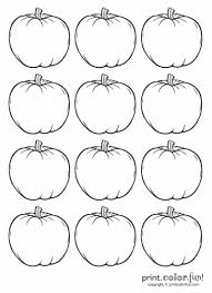 Click here to start coloring. 12 Tiny Blank Pumpkins Print Color Fun