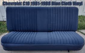Blue Cloth Vinyl Truck Bench Seat