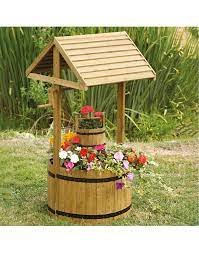 Xl Wooden Wishing Well Planter