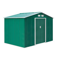 outsunny metal 9x6 ft garden shed