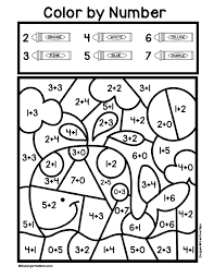 addition color by number worksheets