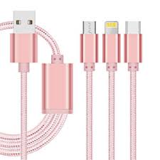 China Nylon Braided Data Cable 3 In 1 Lightning Cable For Android And Samsung Iphone China 3 In 1 Lighting Cable And Type C Cable Price