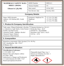 material safety data sheet an