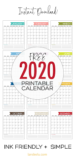 With our easy to use calendar maker you can customize your own free calendar to print. Free Printable Calendar For 2020 Simple Design Landeelu Com