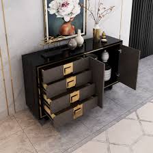 Luxury Wooden Console Table Glass Tv