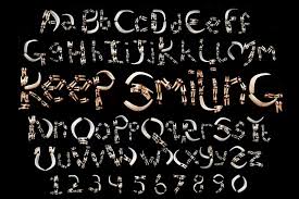 teeth horror font letters