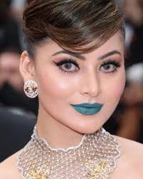 urvashi rautela opts for blue lips on