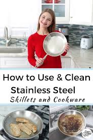clean stainless steel skillets
