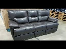 leather dual power reclining sofa