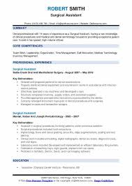 Surgical Assistant Resume Samples Qwikresume